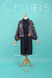 Vintage Unicolor Wing Collar Lolita OP Dress - Ready Made Navy M In Stock