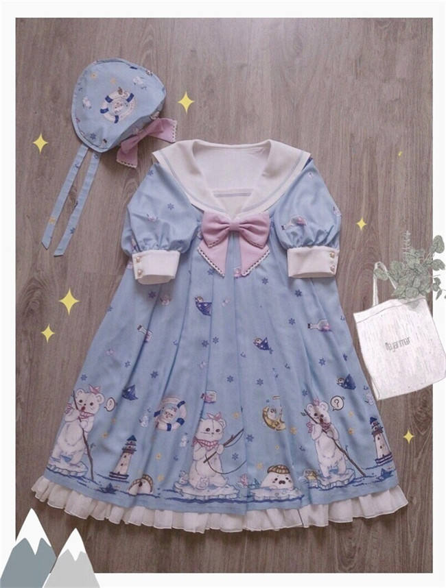 LeMiroir~Polar Bear ~Printed Lolita OP-Pre order Closed