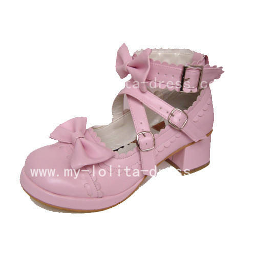 Sweet Pink Square Heel Gokou Ruri Boots