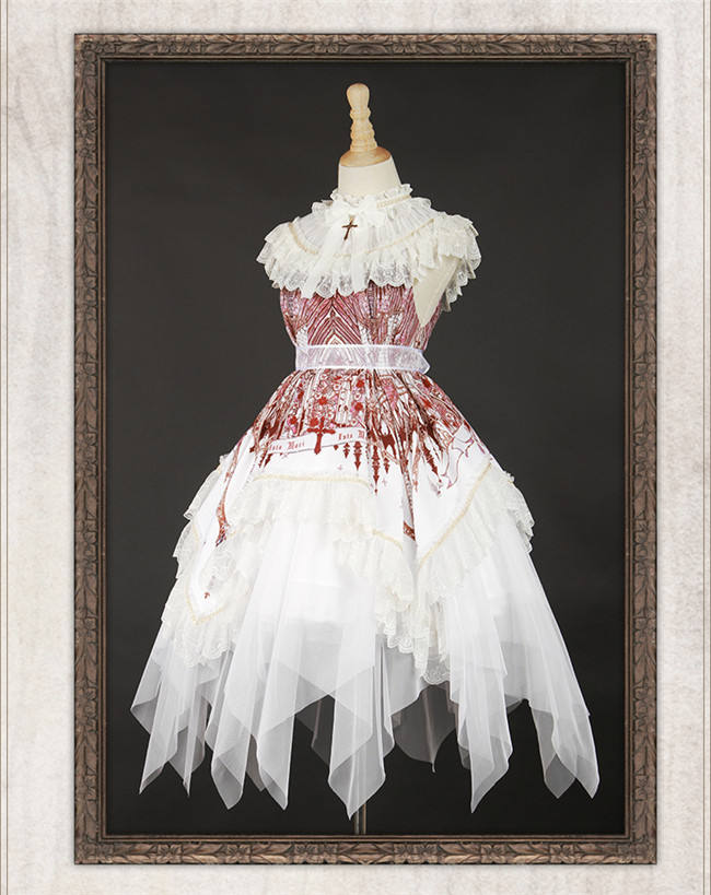 Reflection Church~ Gothic Lolita Printed JSK Dress Set