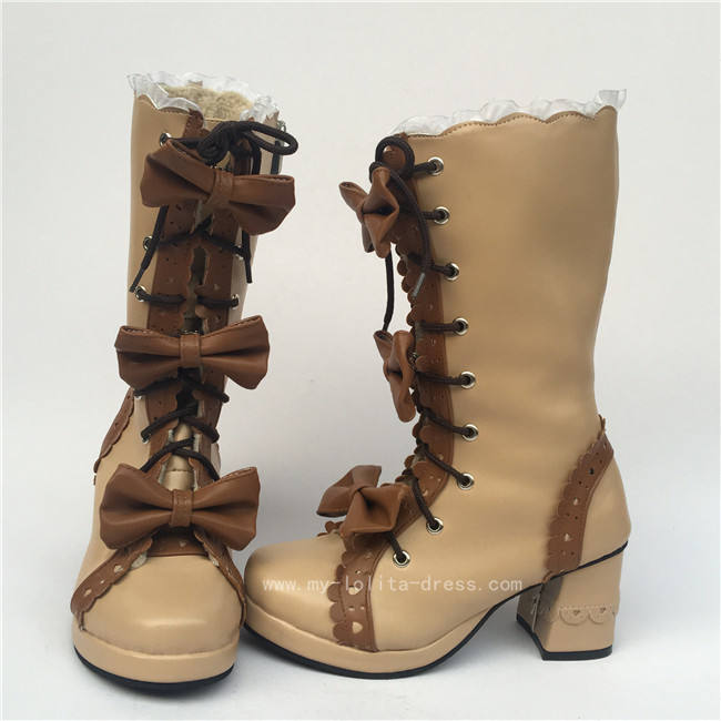 Sweet Bows Lolita Mid-calf Boots