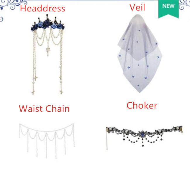 Dead Butterfly Movement ~Luxury Gothic Lolita JSK + Hand Cuffs -Pre-order
