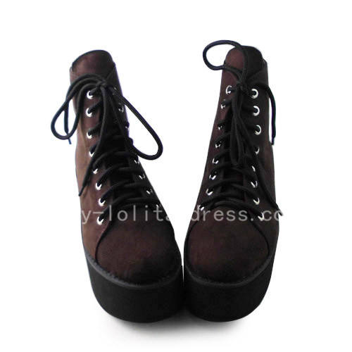 Brown Classic Wedges Lolita Girls Shoes