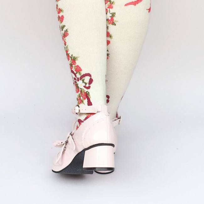 Black Bows Crossed Straps Matte Lolita Shoes Classic