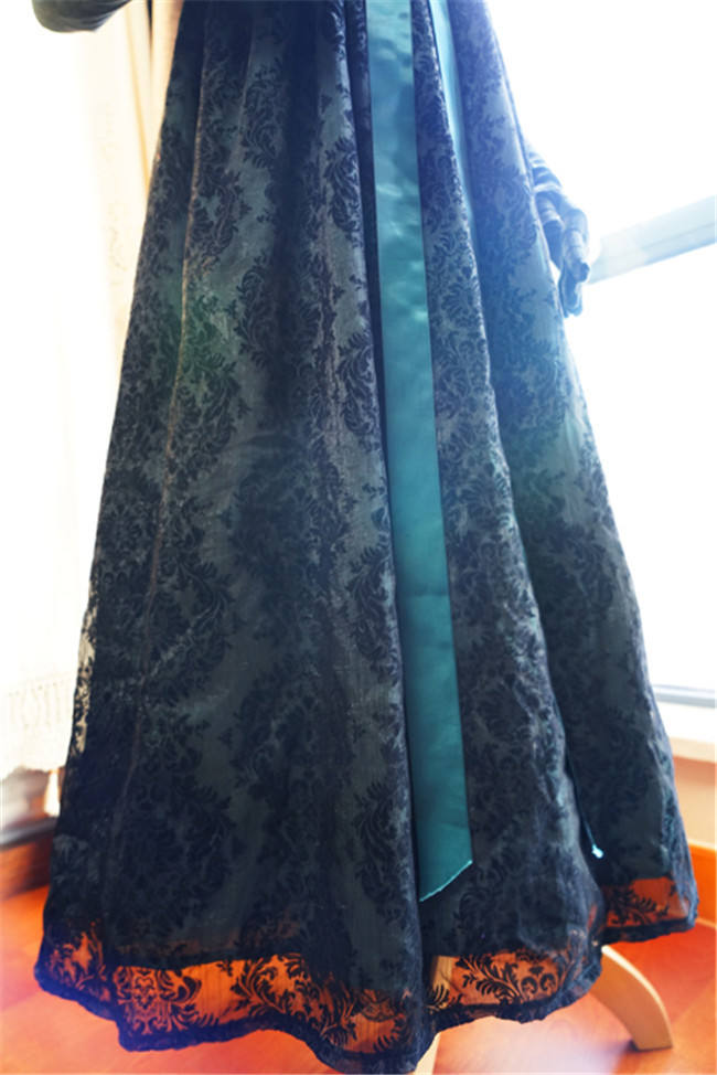 Josephine~ Gothic Chiffon Lolita High Waist Jumper Green XL - In Stock