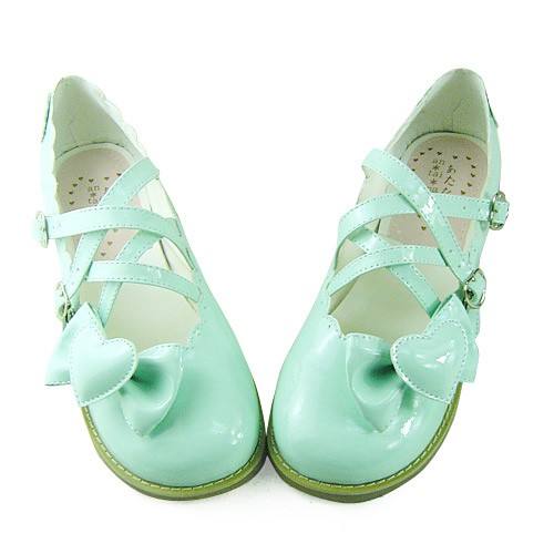 Mint Low Heels Lolita Princess Shoes
