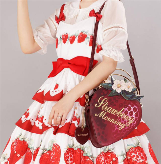 A Strawberry~Sweet Bows Lolita cross bag -Ready Made