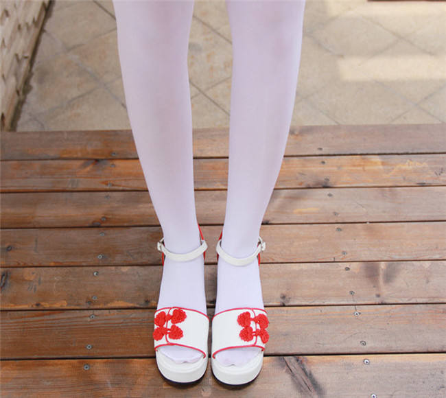 Angelic Imprint- Sweet Double Bows Embroidery Qi Lolita High Platform Shoes