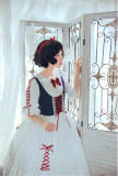 White Snow~ Gorgeous Lolita Short Sleeves OP Dress - Pre-order