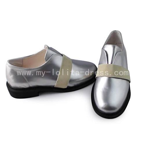 Silver with Light Yellow Low Heel Shoes O
