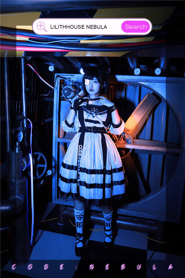 Lilith House ~NEBULA Punk Style Lolita OP -Ready Made