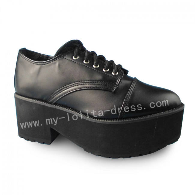 Black Gothic Square Heels Lolita Shoes
