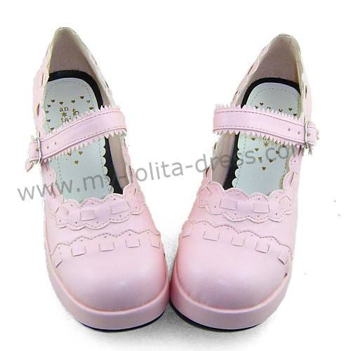 Pink Unicolor Lolita Shoes