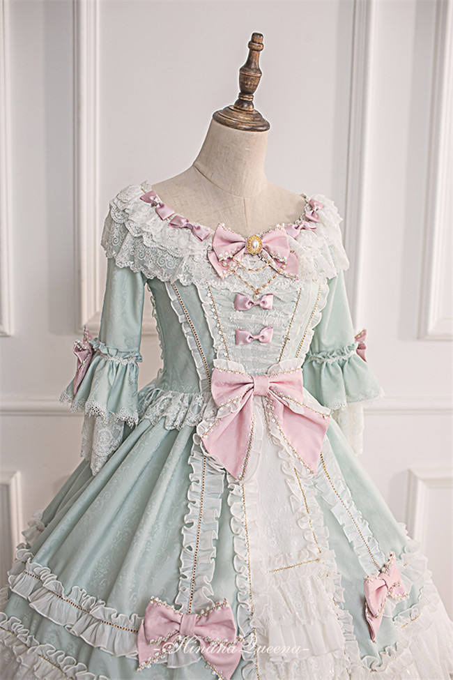 Moira~ Lolita Short Sleeves OP Dress -Sax Size XL In Stock