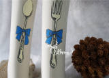 Yidhra -Alice's Dinner- 120D Velvet  Knife & Fork Printed Lolita Tights