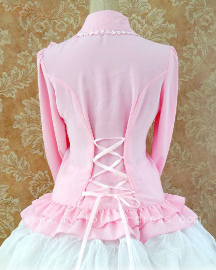 Rococo Style Lace Lolita Shirt Silk and Linen Khaki -In Stock