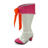Beautiful White and Pink Booots with Knots