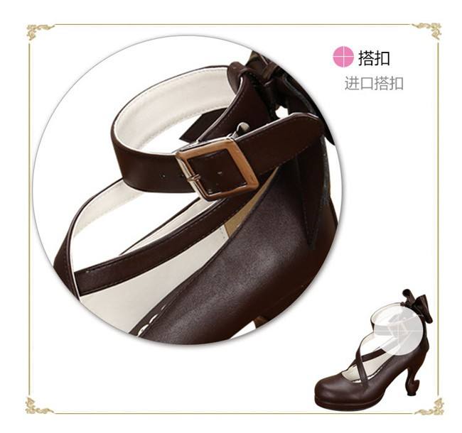 Angelic Imprint- Popular Brown Bow Lolita Anime Heels Shoes