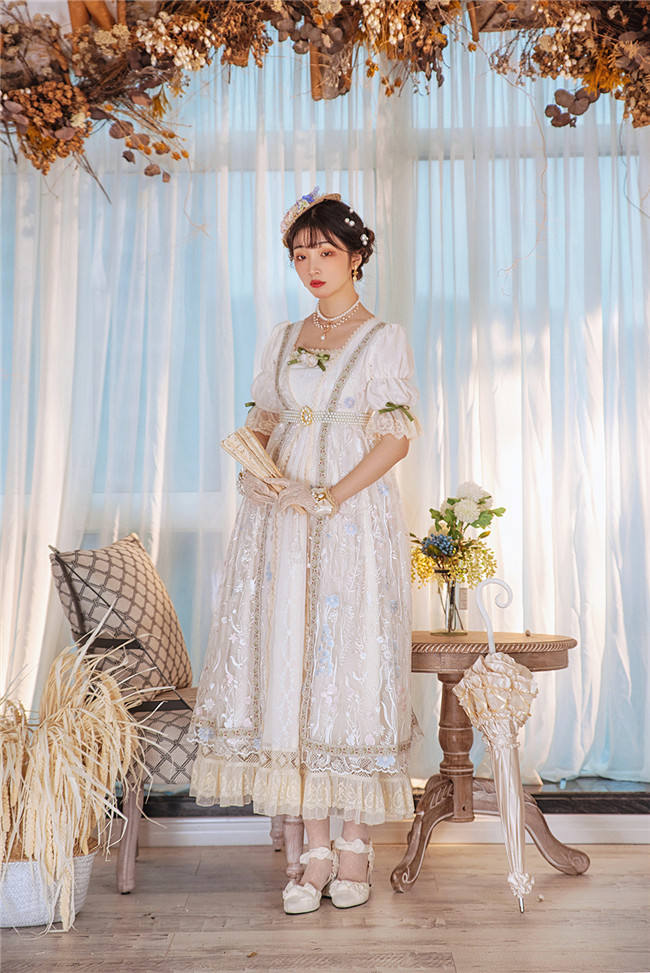 Miss Point ~ Salley Garden Empire Embroidery Lolita OP SP - Custom Tailor