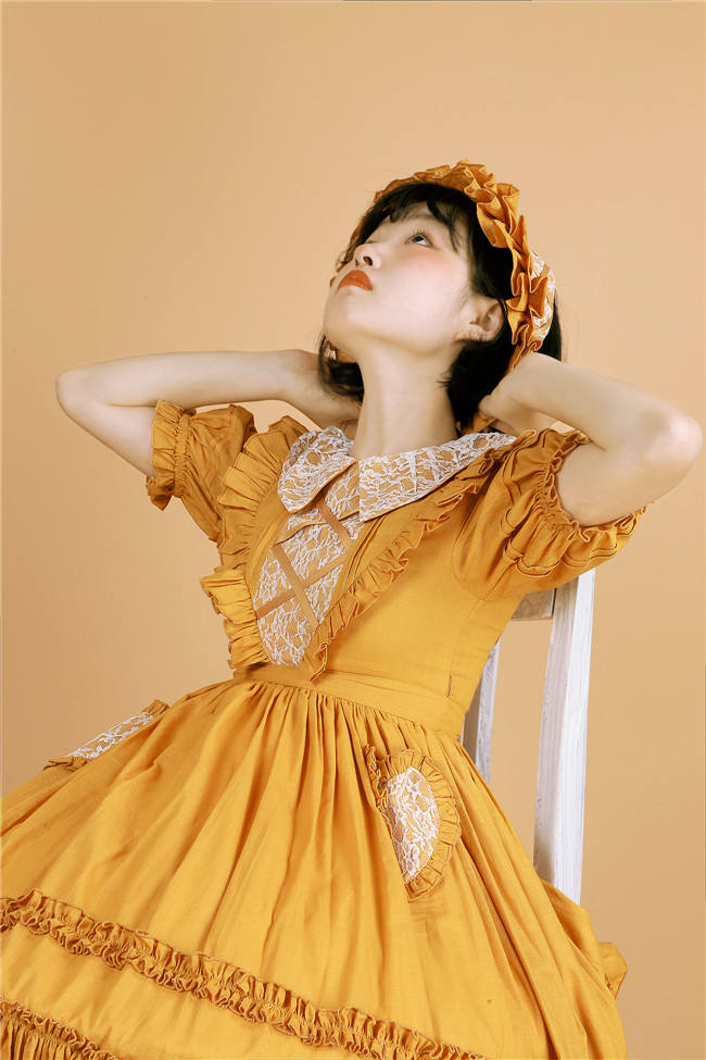 Peach Heart~ Sweet Lolita Short Sleeves OP -Pre-order Closed