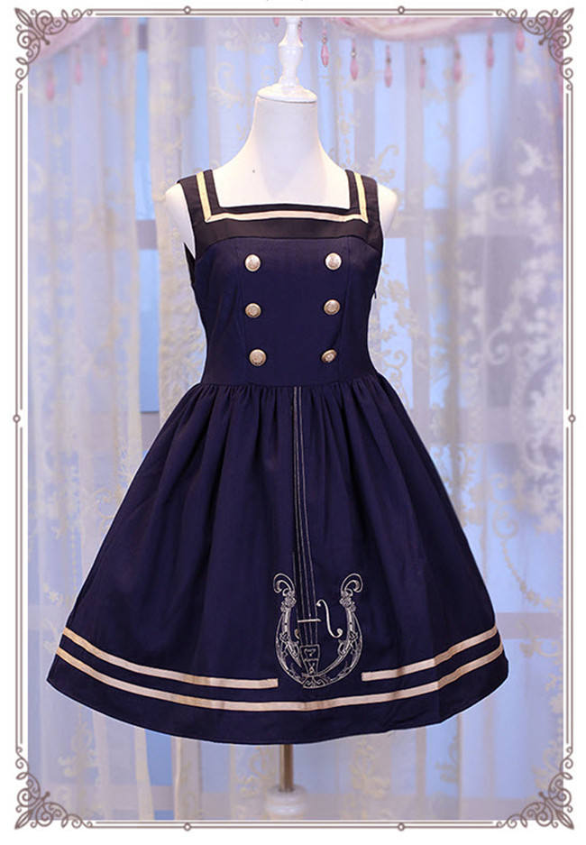 Magic Music School~ College Style Bass Embroidery Lolita JSK Dress