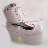White Ankle High Lolita Platform Shoes