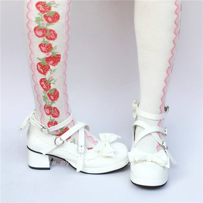 Beautiful Claret Matte Bows Lolita Shoes