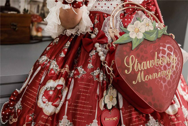 A Strawberry~Sweet Bows Lolita cross bag -Ready Made