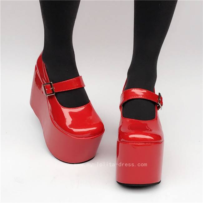Girls Matte White Lolita High Platform Classic Shoes