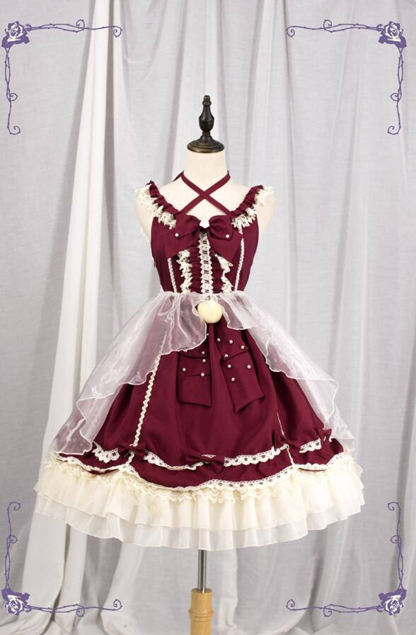 Halter Neckline Classic Lolita Jumper Dress -out