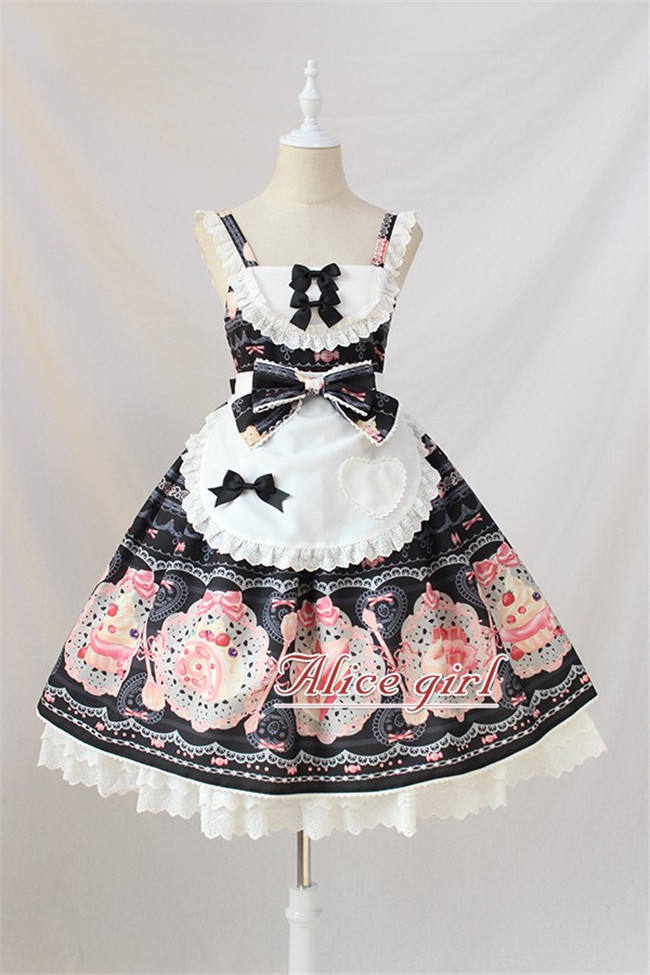 Dessert Chef~ Sweet Lolita JSK With Detachable Apron -Ready Made Light Blue Size S - In Stock