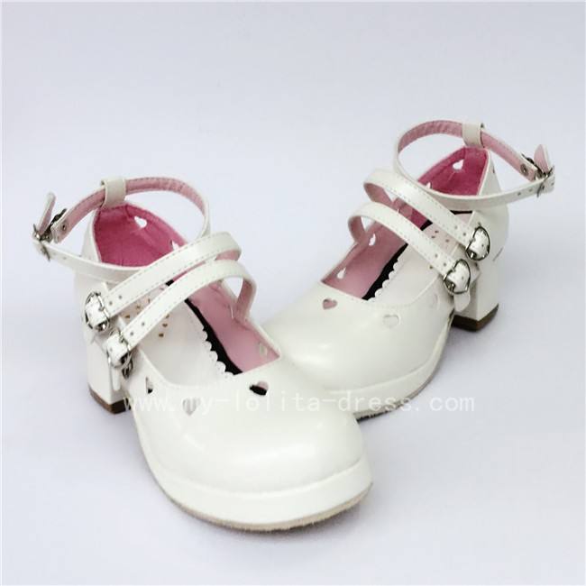 Sweet White Matte Lolita Heels Shoes