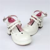 Sweet White Matte Lolita Heels Shoes