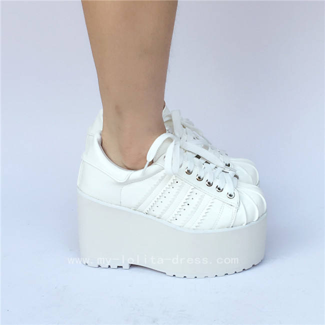 High platform White Matte Lolita Shoes