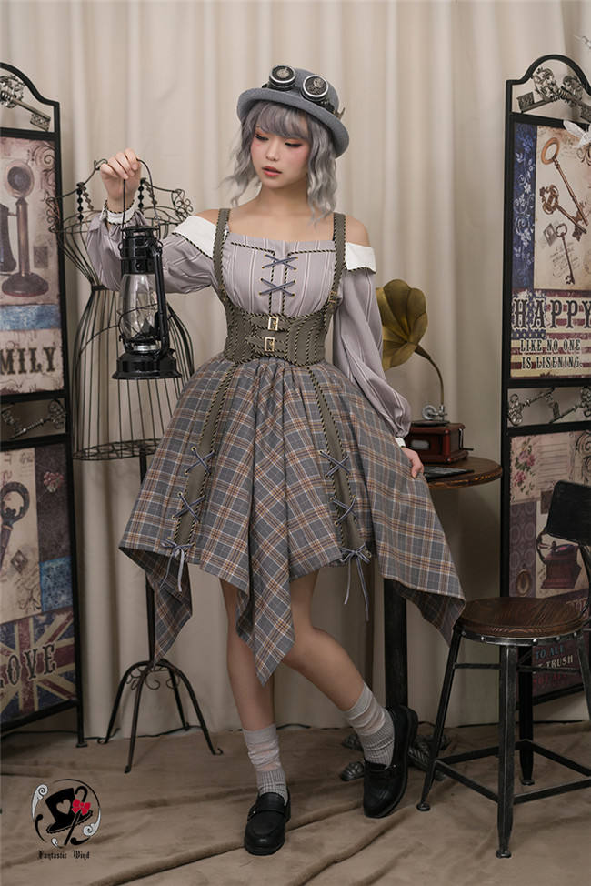 Junior Mechanic~ Classic Steam punk Lolita Blouse+Corset+Skirt Set -OUT
