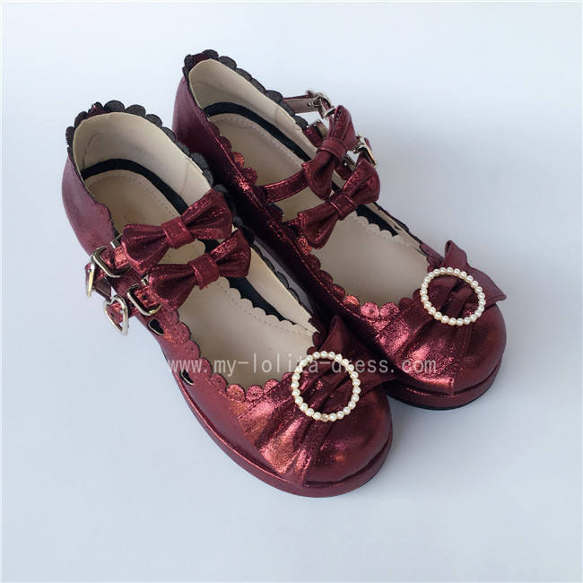 Sweet 3 Bows Lolita Heels Shoes