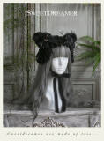 Sweet Dreamer~Black Cat Lace Bow Headband