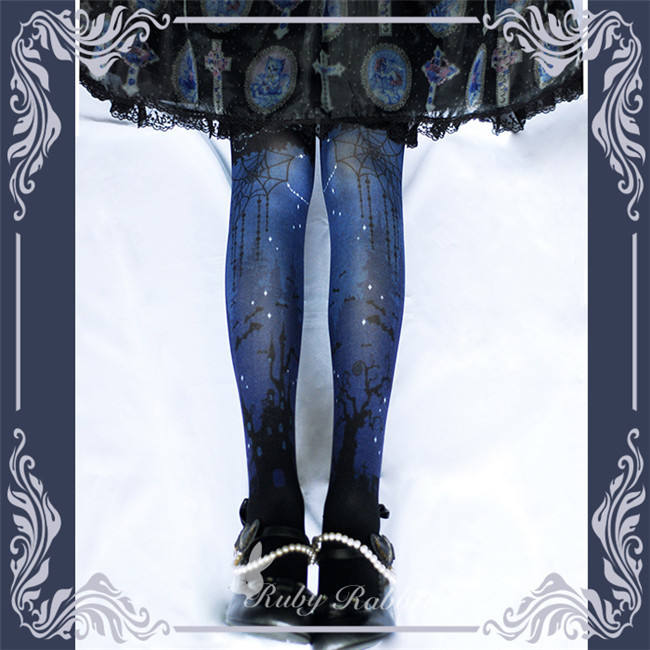 Hollween~ Gothic Lolita Printed Tights