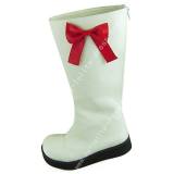 Beautiful White Boots with Red Bows