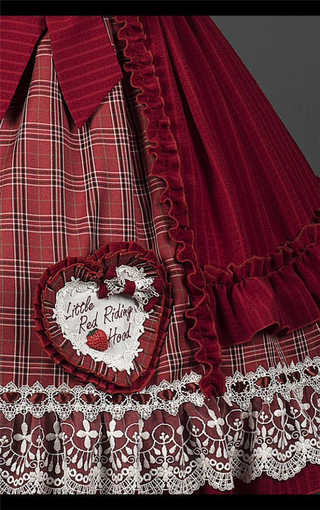 YUPBRO Lolita ~Little Red Riding Hood Soft Lolita JSK Fullset -Ready Made