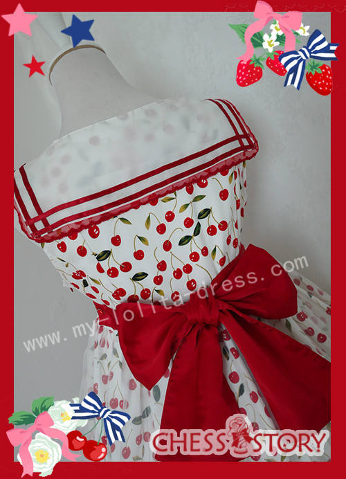 Chess Story Sweet Ice Cherry Lolita JSK and Shirt Set