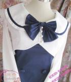 College Style Navy Blue Lolita Jumper Dress  + Mini-Coat Set
