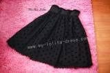 Sweet Black Dots Mesh High Waist Lolita Skirt