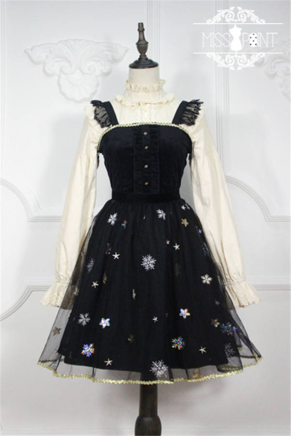 Snowflakes- Vintage Embroidery Lolita JSK Custom Tailor Avaiable -out