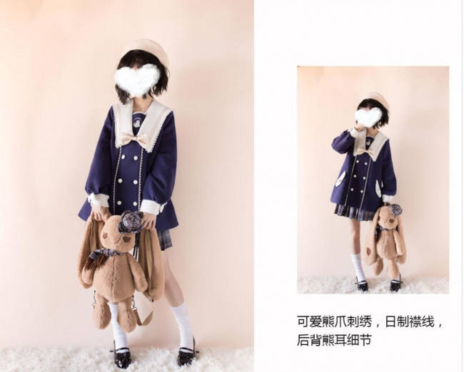 Penny House White Bear Lolita Coat -Ready Made