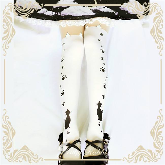 Ruby Rabbit ~The cat Bell~ Lolita Printed Tights