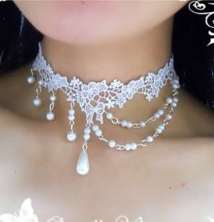 White Elegant Beads Lolita Necklace