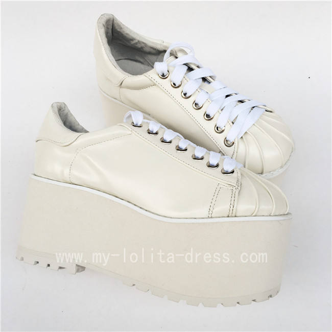 High platform White Matte Lolita Shoes