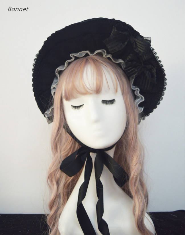 Antique Paper Doll~ Black Lolita JSK Dress -Ready Made