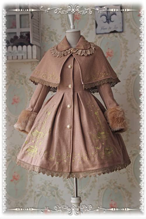 Infanta Merry-go-round Gold Emboridery Lolita Jacket and Cape
